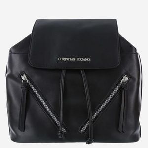 Christian Siriano Black Zip Backpack